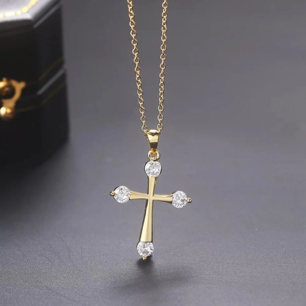 Gold Plated Double Fair Goth Pendants Necklace - Picture 6 of 8